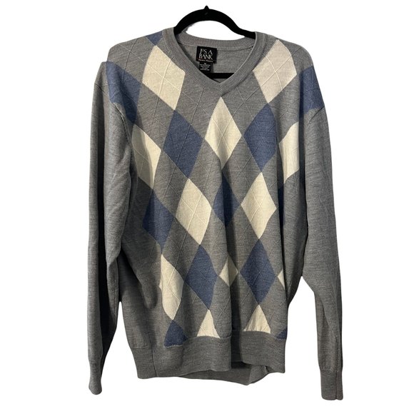 Jos. A. Bank Signature Collection Argyle 100% Merino Wool Sweater Men's … - Picture 1 of 2